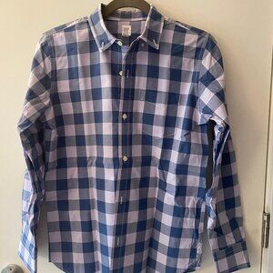 NWT GAP Kids Boys Lavender/Blue Long Sleeve Plaid Button Down Shirt, XXL (14-16)